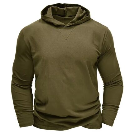 Customizable Men's Athleisure Solid-Color Hoodies For GYM Wear