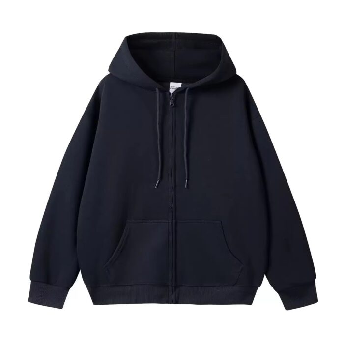 DTG & DTF Print Heavyweight Zip-Up Oversized Hoodie – Unisex Streetwear - Image 2