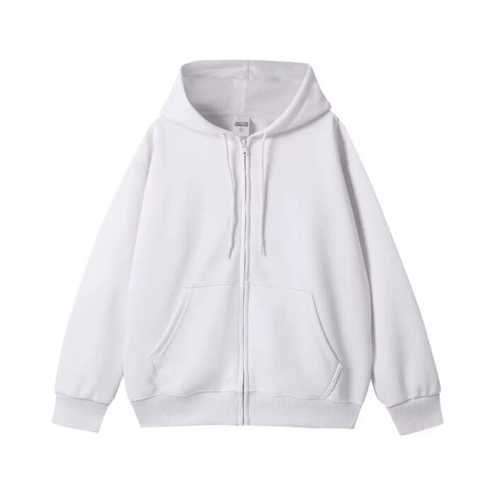 DTG & DTF Print Heavyweight Zip-Up Oversized Hoodie – Unisex Streetwear - Image 3
