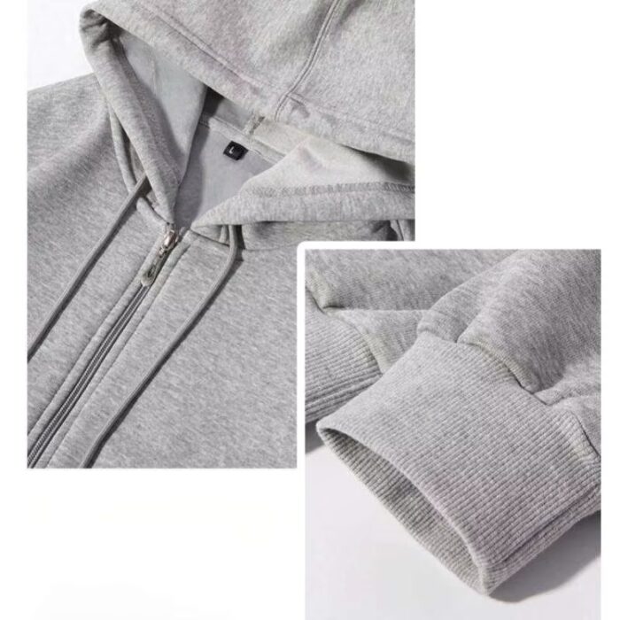 DTG & DTF Print Heavyweight Zip-Up Oversized Hoodie – Unisex Streetwear - Image 4