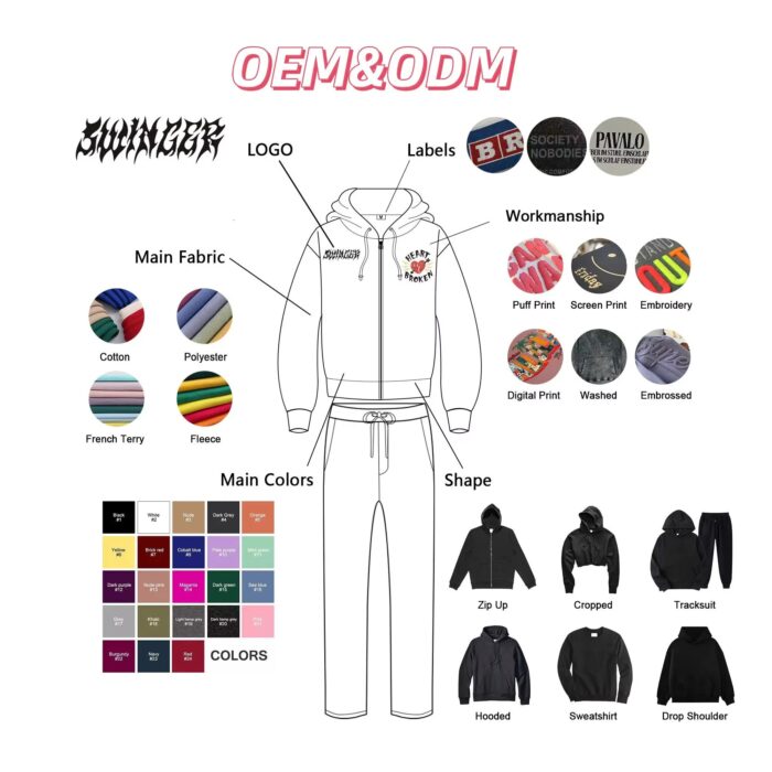 DTG & DTF Print Heavyweight Zip-Up Oversized Hoodie – Unisex Streetwear - Image 6