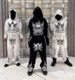 Custom Quality Sweatsuit Dtg Graphic Zip up Sweatpants and Hoodie Set - Image 2