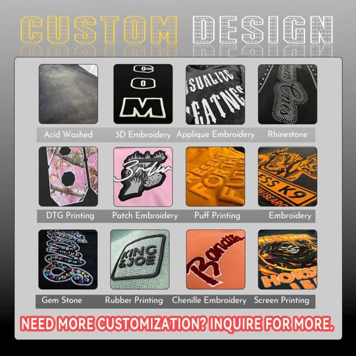 Custom Quality Sweatsuit Dtg Graphic Zip up Sweatpants and Hoodie Set - Image 5