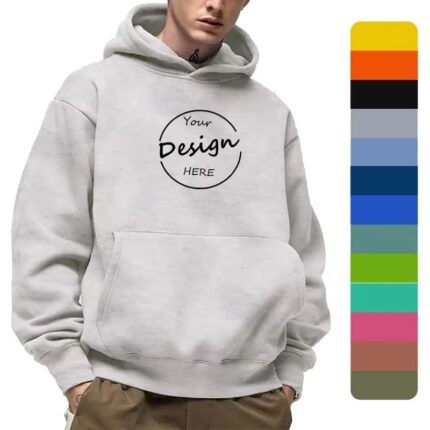 Custom Embroidered Heavyweight Cotton Hoodie for Men