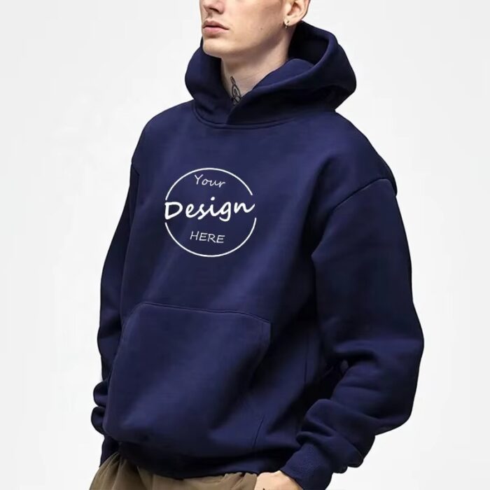 Custom Embroidered Heavyweight Cotton Hoodie for Men - Image 2