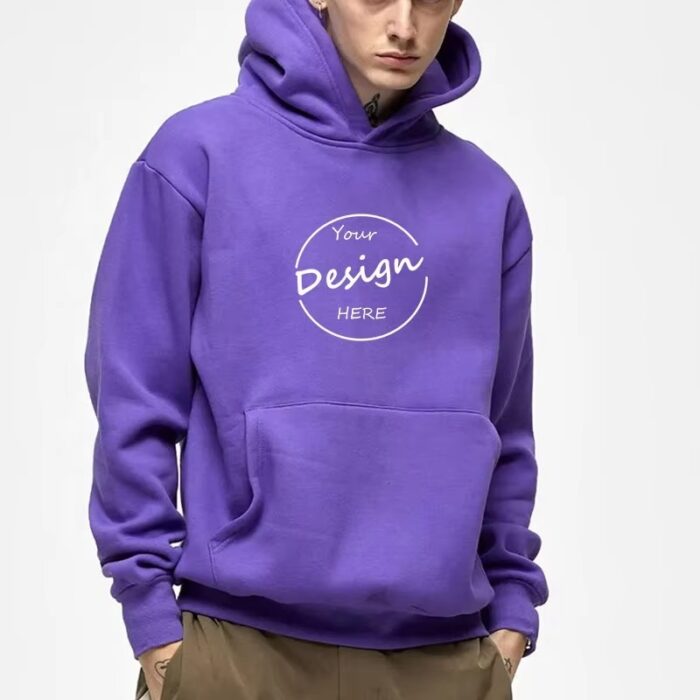 Custom Embroidered Heavyweight Cotton Hoodie for Men - Image 5