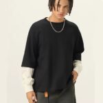 Custom DTG Waffle Long Sleeve T-Shirt for Men