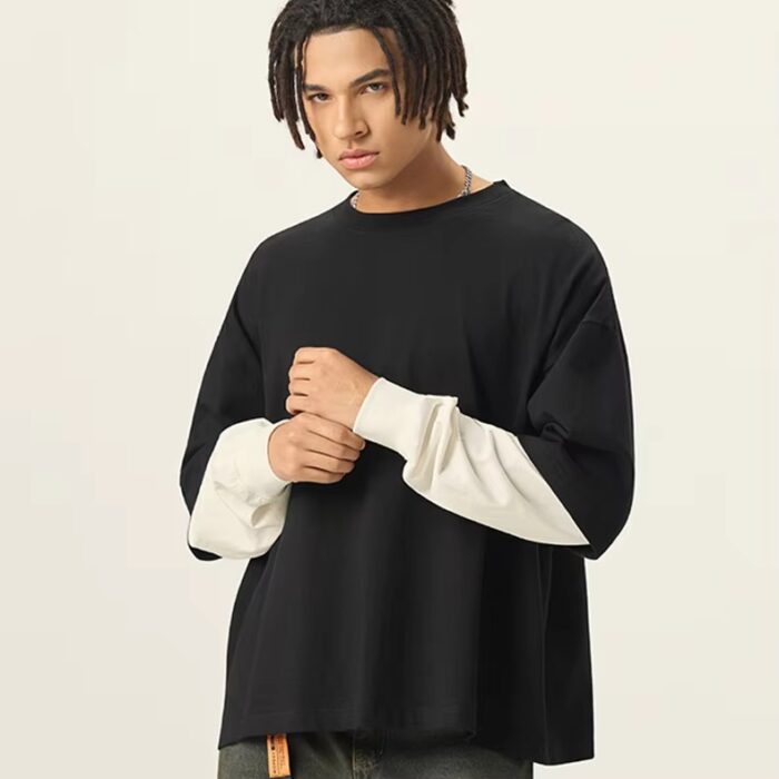 Custom DTG Waffle Long Sleeve T-Shirt for Men - Image 2