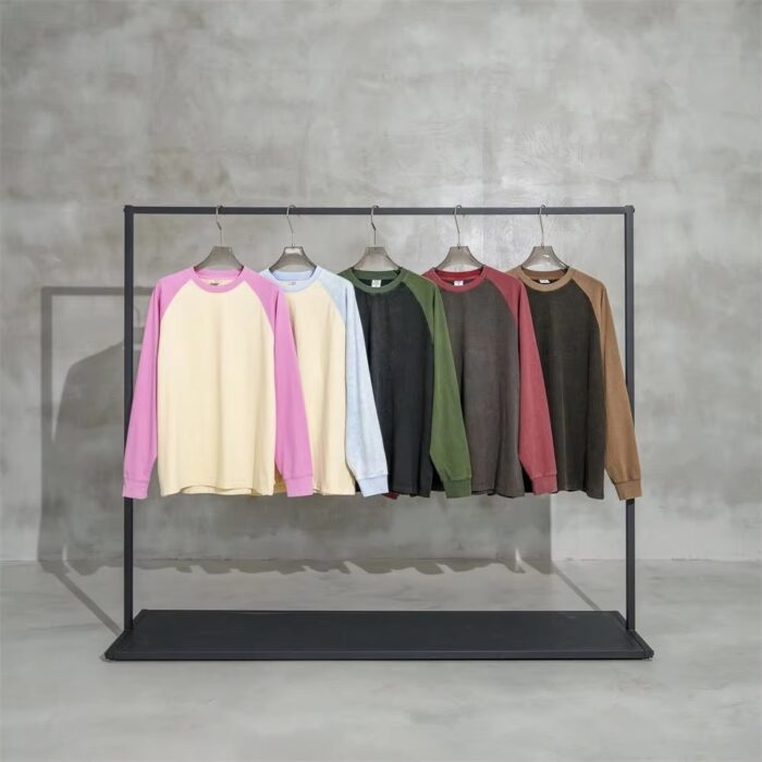 Oversized Raglan Long Sleeve T-Shirt for Men | DTG & Embroidery - Image 2