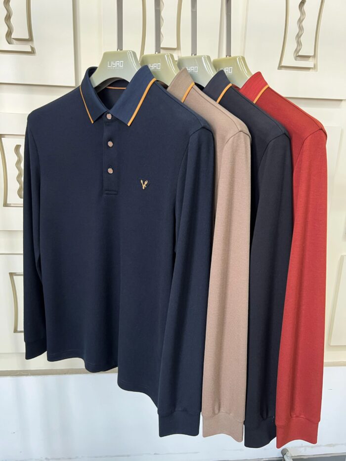 imported-image-69806ebfe9e8d.jpeg Luxury Men’s Embroidered Long Sleeve Polo Shirt - Image 1
