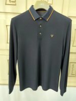 Luxury Men’s Embroidered Long Sleeve Polo Shirt - Image 2