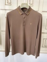 Luxury Men’s Embroidered Long Sleeve Polo Shirt - Image 3