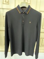 Luxury Men’s Embroidered Long Sleeve Polo Shirt - Image 4