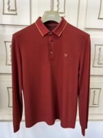 Luxury Men’s Embroidered Long Sleeve Polo Shirt - Image 5