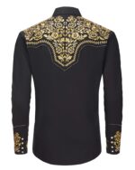 Men’s Western Cowboy Embroidered Long Sleeve Shirt | Slim Fit - Image 3