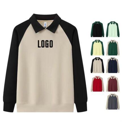 Unisex Embroidered Long Sleeve Polo Shirt