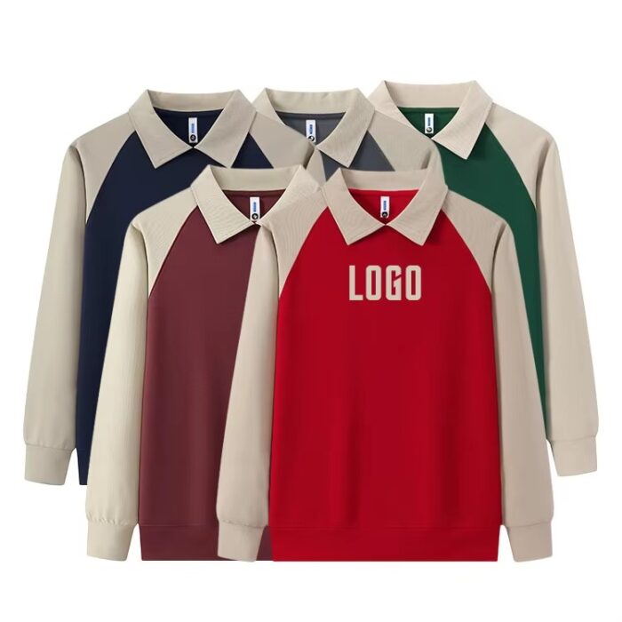 Unisex Embroidered Long Sleeve Polo Shirt | Custom Casual Style - Image 3