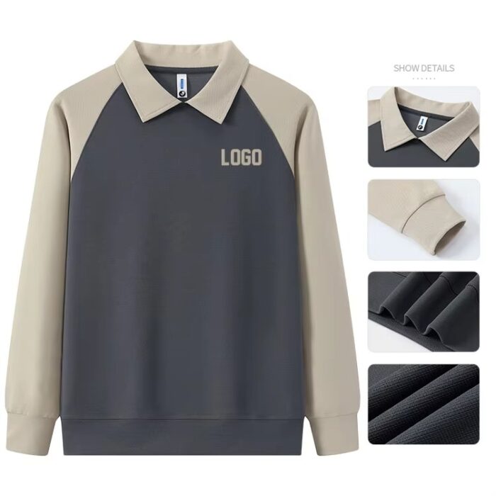 Unisex Embroidered Long Sleeve Polo Shirt | Custom Casual Style - Image 5