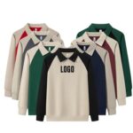 Unisex Embroidered Long Sleeve Polo Shirt | Custom Casual Style - Image 6
