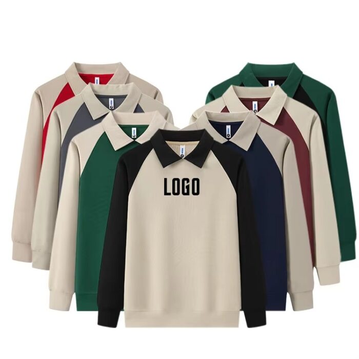 Unisex Embroidered Long Sleeve Polo Shirt | Custom Casual Style - Image 6