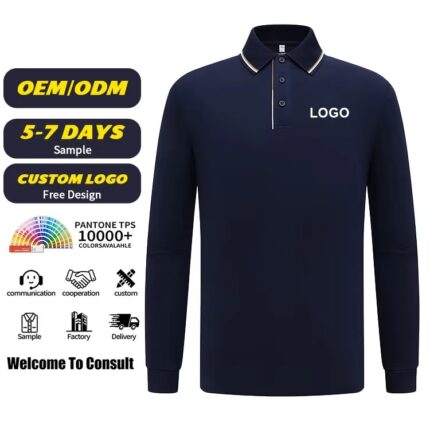 Autumn Long Sleeve Polo Shirt for Men