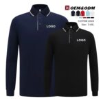 Autumn Cotton Long Sleeve Polo Shirt for Men | Custom Logo Workwear - Image 3