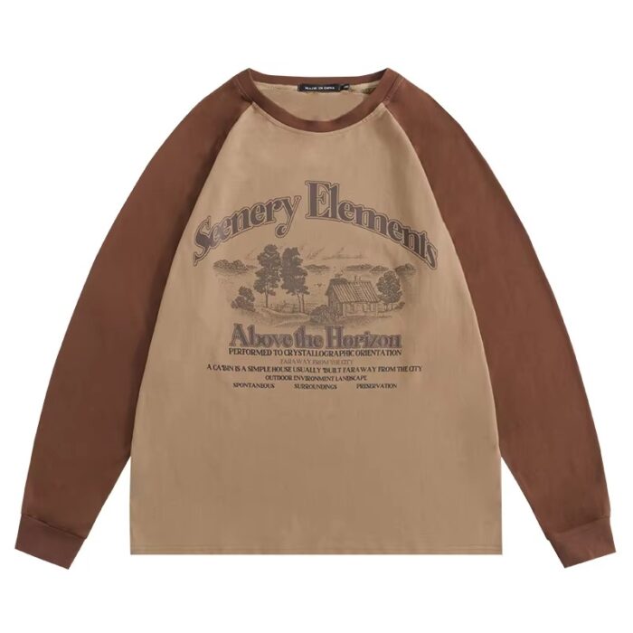 Autumn Printed Cotton Long Sleeve Raglan T-Shirt | Unisex New Design - Image 4