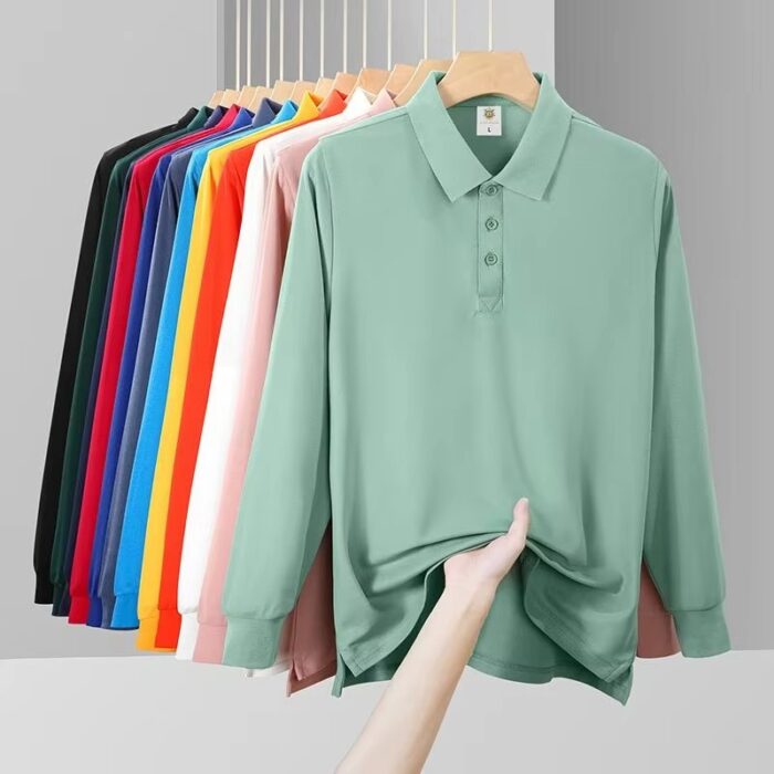 Custom Printed Men’s Long Sleeve Polo Shirt - Image 2