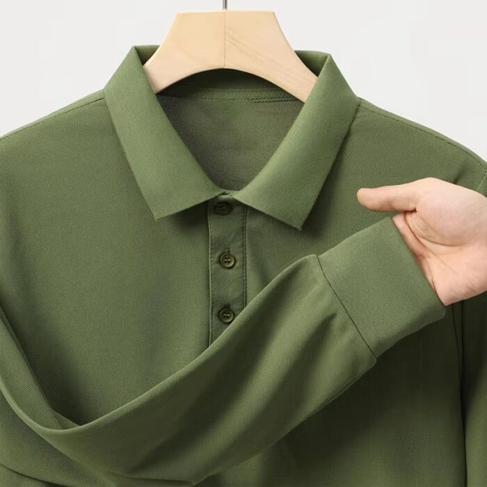 Custom Printed Men’s Long Sleeve Polo Shirt - Image 5