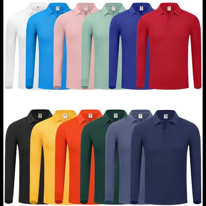 Custom Printed Men’s Long Sleeve Polo Shirt - Image 6