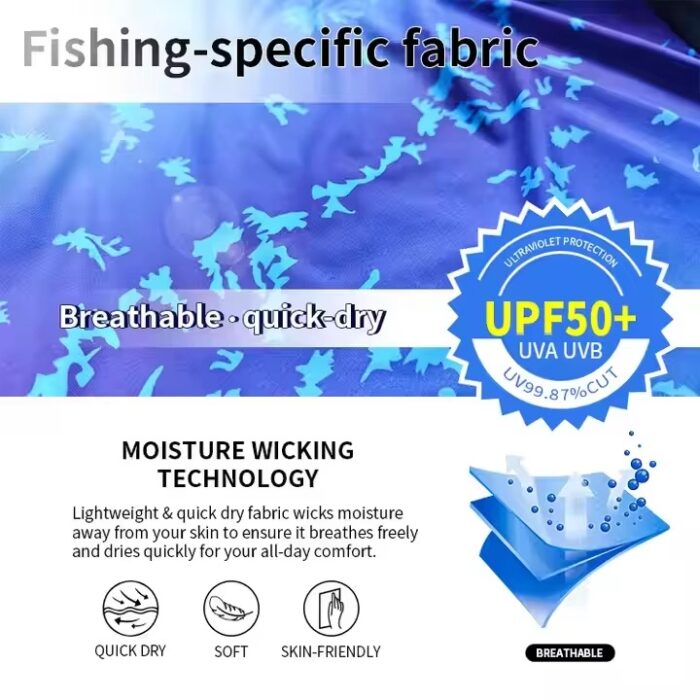 Men’s Sublimation Performance Custom Long Sleeve Fishing Shirt – UPF 50 - Image 5