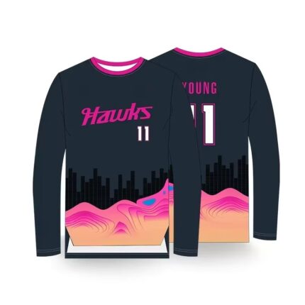 Custom Your Own Design Youth Basketball Sublimated Long Sleeve Shooting Shirt