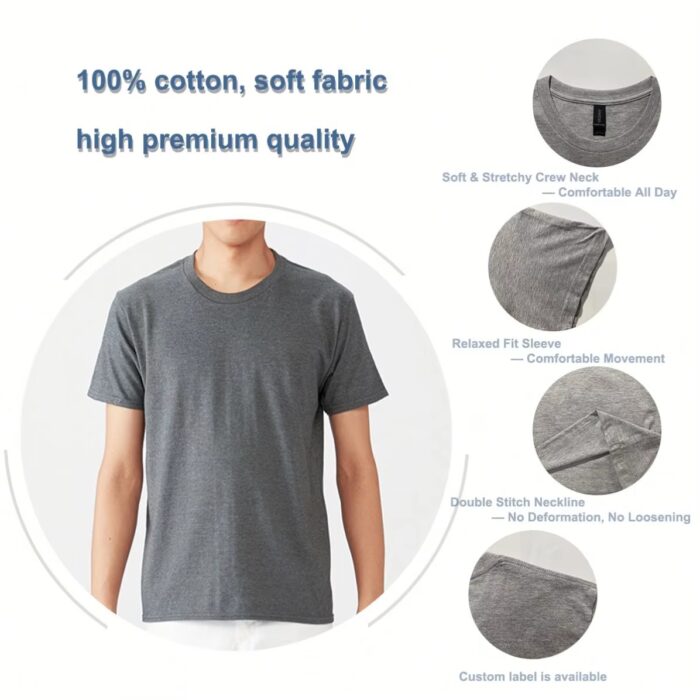 Wholesale Plain Cotton-Polyester DTG Printed Men’s T-Shirt - Image 2