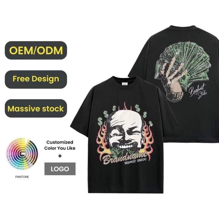 Fashion Clothes Cotton Mens Trending T-Shirts Dtg Printing - Image 2