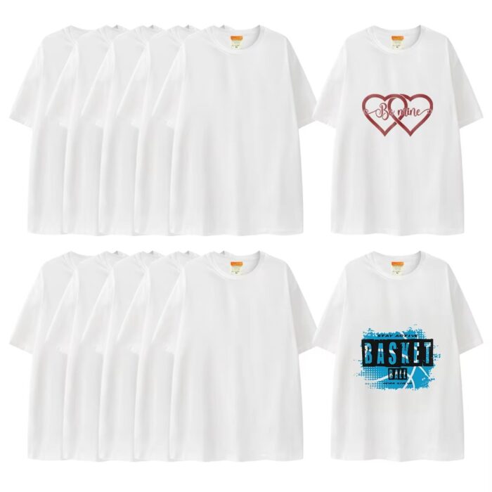 White Blank DIY Sublimation Crew Neck T-Shirt for Kids & Adults - Image 3