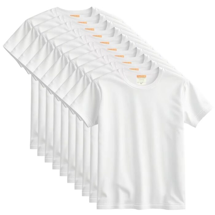 White Blank DIY Sublimation Crew Neck T-Shirt for Kids & Adults - Image 4