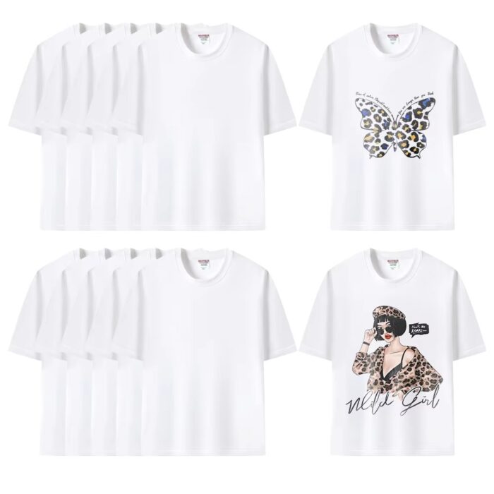 White Blank DIY Sublimation Crew Neck T-Shirt for Kids & Adults - Image 6