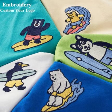 High Quality Summer Men's T-shirt Custom Embroidered T-shirt