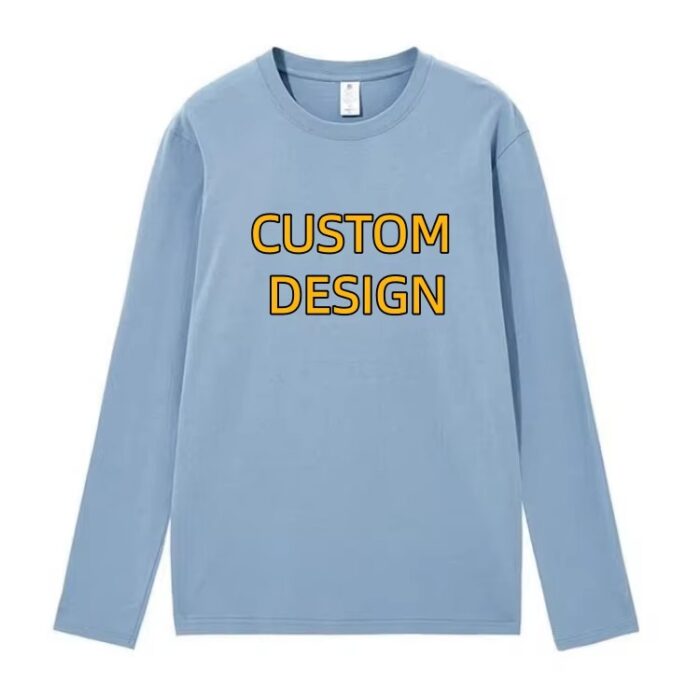 Heavyweight Cotton Long Sleeve T-Shirt with Custom Embroidery & Printing - Image 2