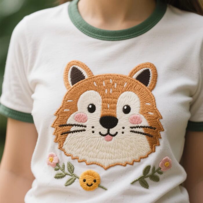 Customized 3D Embroidered Patch T-Shirt for Men, Women & Kids - Image 4