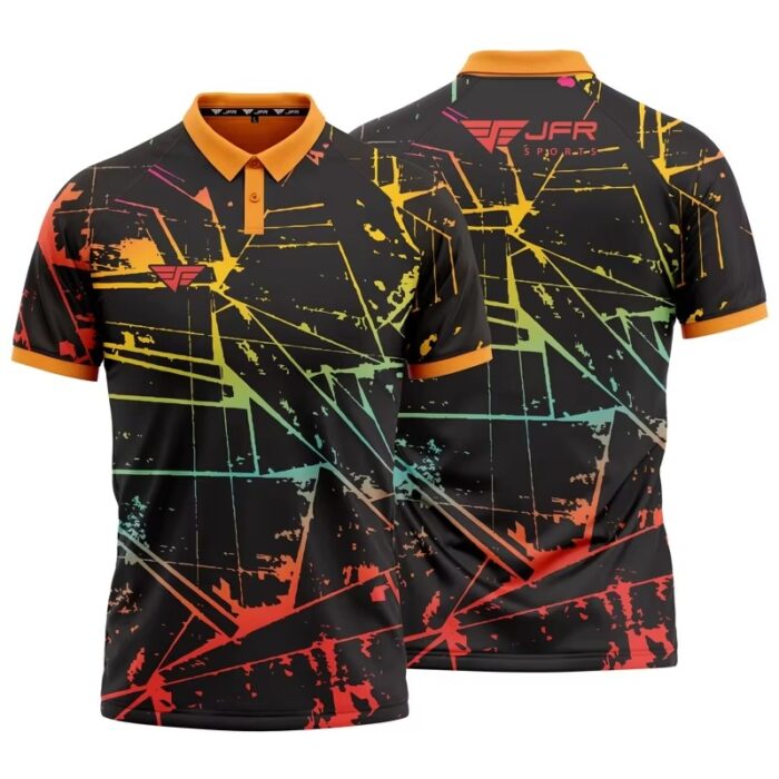 Wholesale Custom Unisex Short Sleeve Polo Shirt All-over Print T-Shirts - Image 5