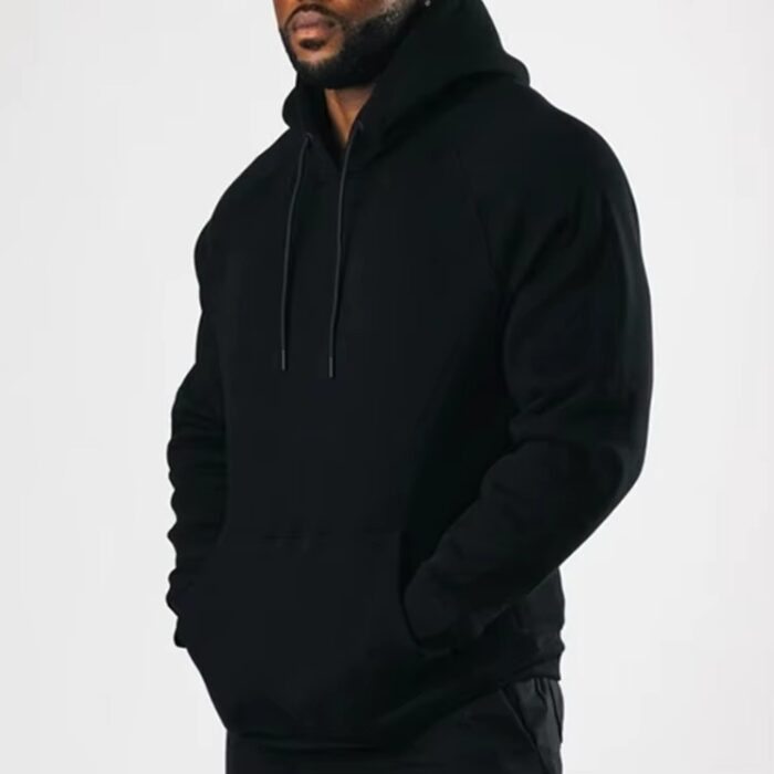 Men’s Athletic Gym Hoodie, Custom Pullover Streetwear - Image 2
