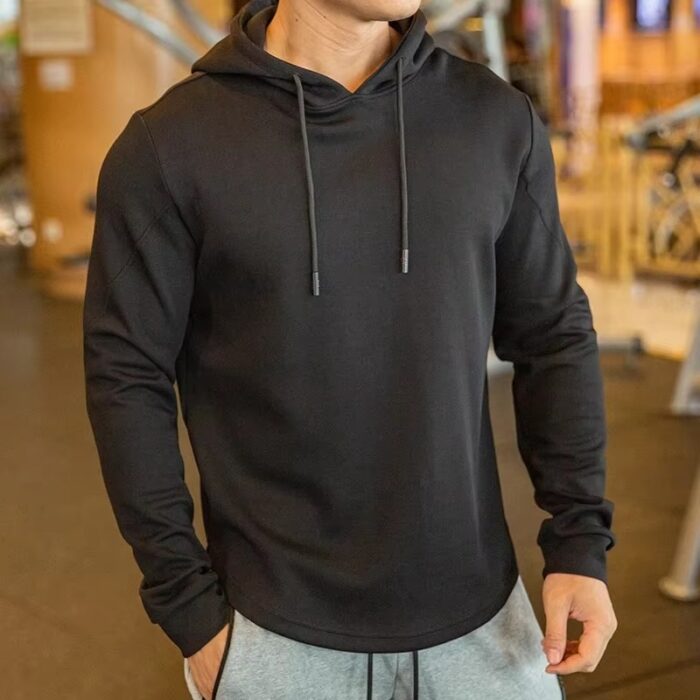 Men’s Gym Hoodie, Custom 3D Logo Sweatshirt - Image 2