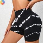 Women's High Waist Seamless Tie-Dye Gym Fitness Sport Shorts