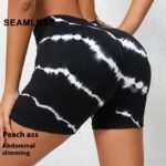 Women's High Waist Seamless Tie-Dye Gym Fitness Sport Shorts - Image 3