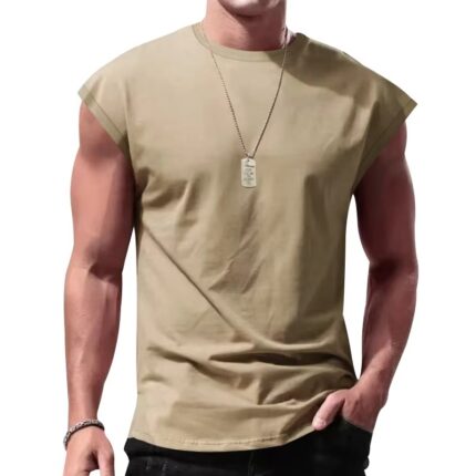 Custom logo Men Workout Tank Tops Cut Off Shirts Gym Shirts