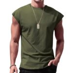 Custom logo Men Workout Tank Tops Cut Off Shirts Gym Shirts - Image 4