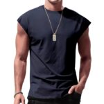Custom logo Men Workout Tank Tops Cut Off Shirts Gym Shirts - Image 5