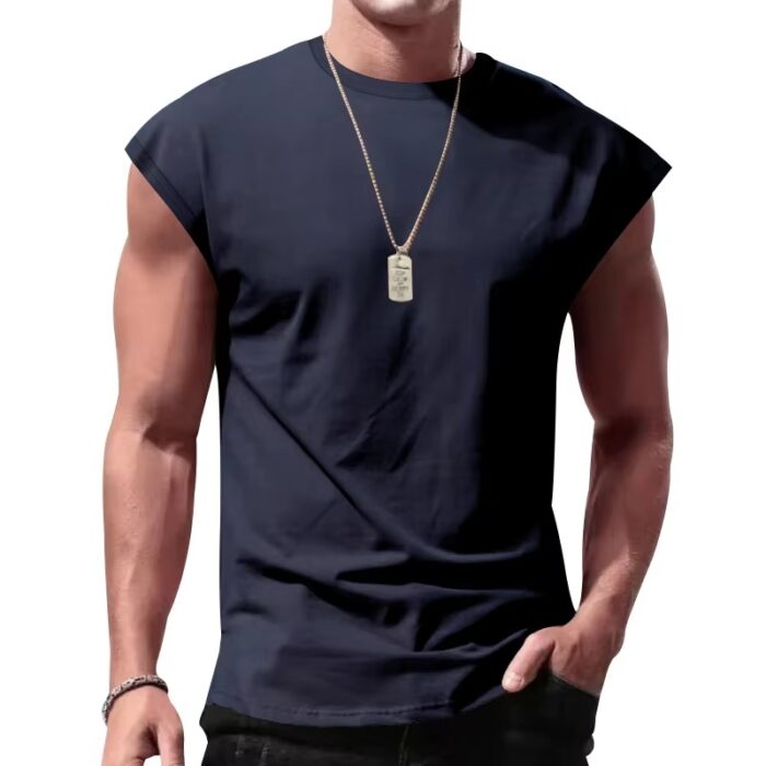 Custom logo Men Workout Tank Tops Cut Off Shirts Gym Shirts - Image 5