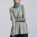 Custom Modest Gym Long Top, Muslim Activewear Abaya Style - Image 2